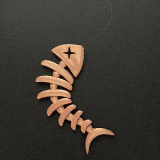 poisson squelette articulé impression endroit Halloween flexi porte clés soutiens mignonne effrayant citrouille os jouet multicolore crâne 3d print model - Mito3D