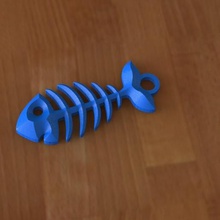 fish skeleton earrings jewelry pendant keychain keyring sea 3d print model - Mito3D