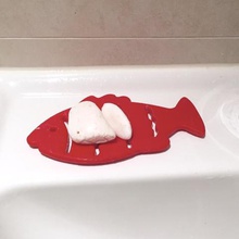 fish soap holder porte savon poisson home bath shower bathroom douche salle bain goldfish rouge 3d print model - Mito3D