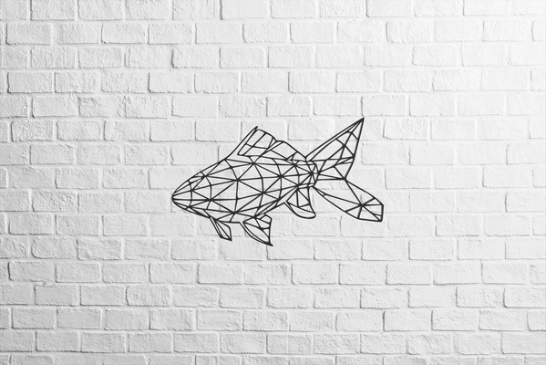 fish wall art 3d printing 3dart 2d design mammal animal 3d print model - Mito3D