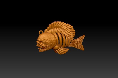lisca pesce pendente 3d print model - Mito3D