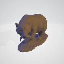 fisher bear sanat somon yemek 3d print model - Mito3D