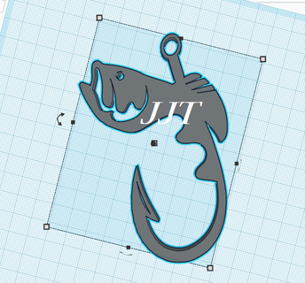 balıkçı balık kanca Balık tutma anahtar Zincir Sanat anahtarlık 3d print model - Mito3D