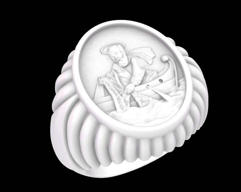 fisherman ring tradition fishing patience nature angling connection 3D print model - Mito3D