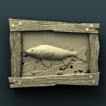 fish art cnc panno relief carved 3d stl model
