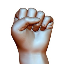 fist hand gesture male knuckle art 3d print model - Mito3D