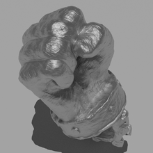 cazzotto forza pendente gioielleria arte collana ciondoli brutale uomo mano scultura calcolo gioiello 3d print model - Mito3D