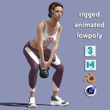 fitness girl art woman women female yoga sport rig animated human character people person game-ready 3d print model - Mito3D