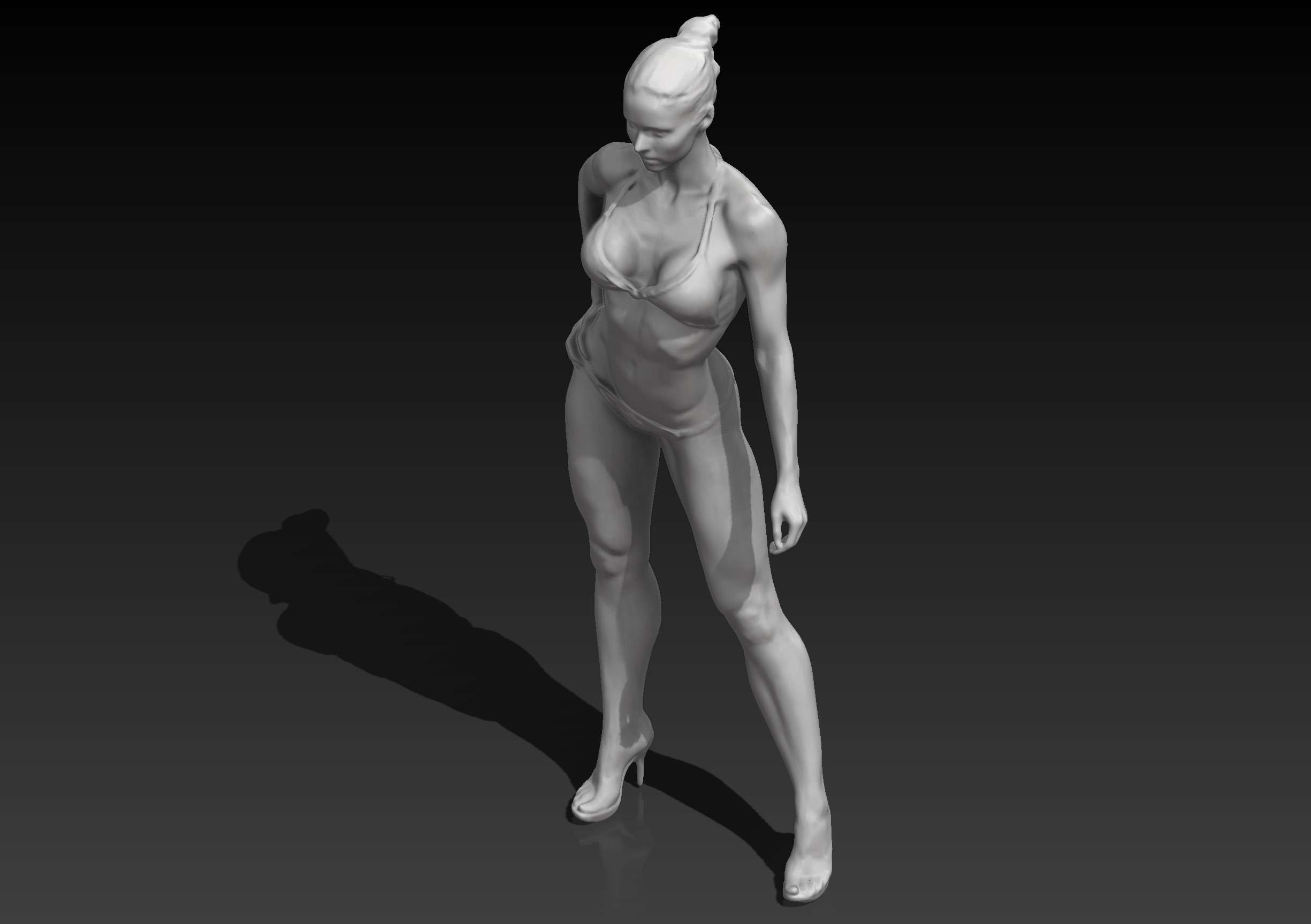 fitness kız sanat mujer kadın chica linda eskültür hayran figura 3D print model - Mito3D