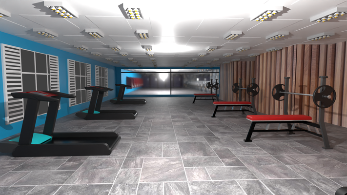 aptitude salle sports équipement gym sport outil courses médicament bras haltère muscle poids vr chambre intérieur haletant tapis roulant 3d print model - Mito3D