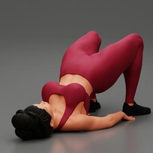 fitness woman bridge pose 3d print model