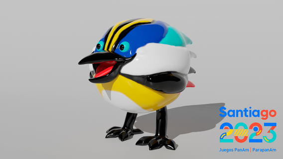fiu pan american mascot 2023 Art panamerican figure chile santiago 3d print model - Mito3D