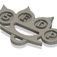 beş parmak ölüm yumruk logosu Anahtarlık takı grup 3d print model - Mito3D