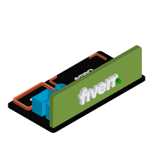 fiverr desktop organiser fiverrcults organizers penholder usbholder businesscard holder 3d print model - Mito3D