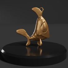 fj 00016 collar colgante pendiente dibujos animados animal lindo pez llave Arte pendientes 3d print model - Mito3D