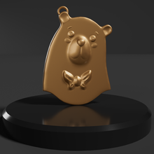 fj 00021 jewelry necklace pendant earrings keychain cute bear animal art cartoon 3d print model - Mito3D