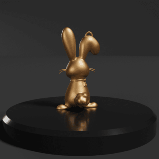 fj 0005 animal rabbit cute cartoon necklace pendant 3D print model - Mito3D