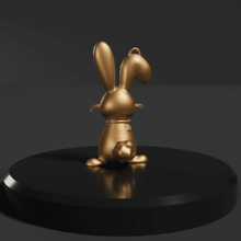 fj 0005 animal Coelho fofa desenho animado colar pingente 3d print model - Mito3D