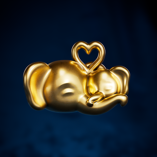 fj 0079 pendant earrings keychain art fashion jewelry high poly cute elephant 3d print model - Mito3D