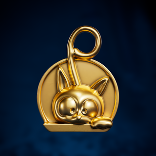 fj 0105 pendant earrings keychain art fashion jewelry high poly animal cat 3d print model - Mito3D