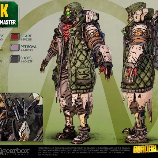 fl4k cosplay faça borderlands traje 3D print model - Mito3D