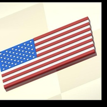 flag art american red white blue toy display 3d print model - Mito3D
