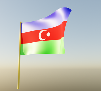 bandeira Azerbaijão arquitetura patriotismo país mastro nacional patriótico símbolo modelos decoração militares 3d print model - Mito3D