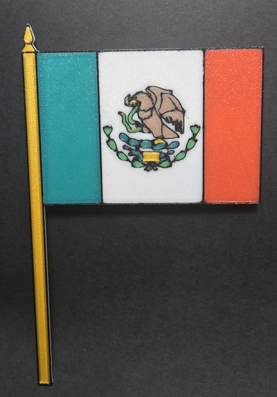 bandera of mexico arte 3d print model - Mito3D