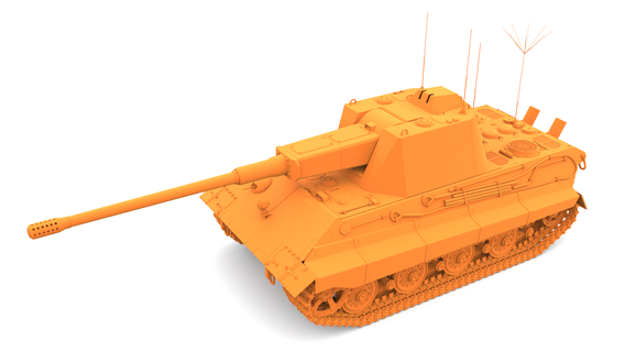 flak 75 prototype free turret e-75 flak aa tank armor 57mm german  3d print model - Mito3D