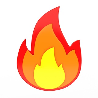 fiamma emoji fuoco caldo simbolo icona bruciare distintivo cartone animato energia esplosione grafico 3ds max 3d modello 3d print model - Mito3D