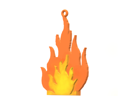 flame keychain flame fire fireplace  3d print model - Mito3D