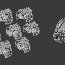 flamedragons shoulderpads game cataphractii firedrakes salamanders toy accessories warhammer 40k terminator space marine 3d print model - Mito3D