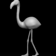 flamenco - flamingo art le animal ave rose d'oiseaux belle sauvage la sculpture tête 3d print model - Mito3D
