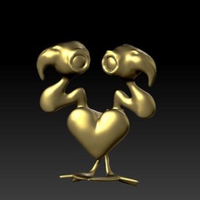flamenco rígido coração a arte cuore difícil o dia dos namorados 3d print model - Mito3D