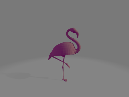 flamenko düşük poli flamingo hayvan dekor dekorasyon 3d print model - Mito3D