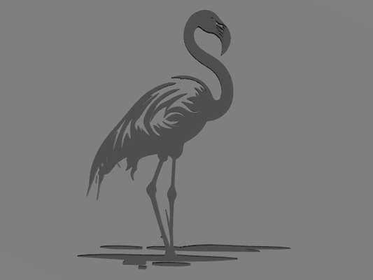 flamenco wallart home wall art flamingo 3d print model - Mito3D