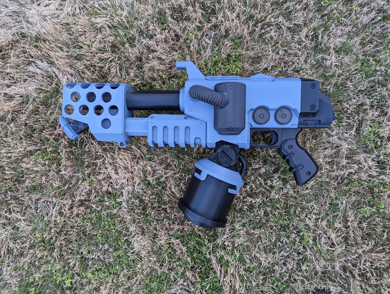 lanciafiamme puntello arma marea scura ispirato guerra 42k spazio marino martello cupo cosplay 3D print model - Mito3D