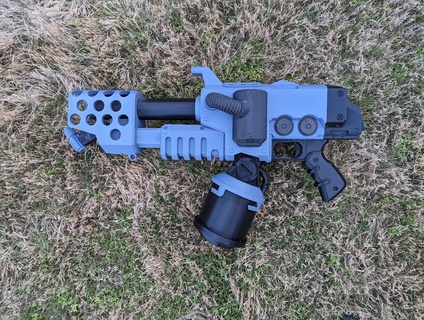 flamer prop weapon darktide inspired war 42k darktide flamer space marine hammer grimdark cosplay prop  3d print model - Mito3D