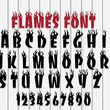 flames font art flame alphabet police 3d print model - Mito3D