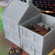 Flammen Krieg Bolzen Aktion Gebäude Packungen Spiel ww2 wwii Haus modular 3d print model - Mito3D