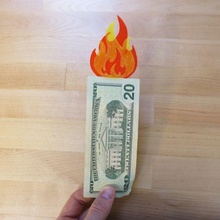 flamejante dinheiro suporte bitcoin queimando decreto dólar traje charuto moda cosplay eterium btc nft eth 3d print model - Mito3D