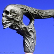 fiammeggiante cranio canna maniglia marco valenzuela moda camminatore scultura arte motociclista Gotico metallo 3d print model - Mito3D