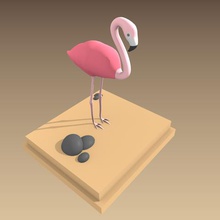 flamingo Kunst Tier low poly 3d print model - Mito3D