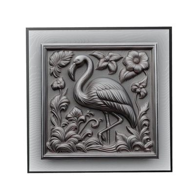 flamant animal soulagement art animaux yeggi mito3d buste google pendentifs médaillon relief wall mur 3d print model - Mito3D