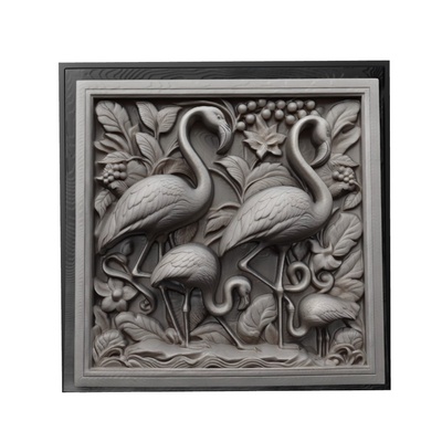 flamant animal soulagement art animaux yeggi mito3d buste google pendentifs médaillon relief wall mur 3d print model - Mito3D