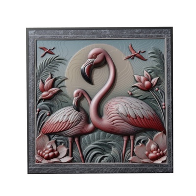 flamant animal soulagement art animaux yeggi mito3d buste google pendentifs médaillon relief wall mur 3d print model - Mito3D