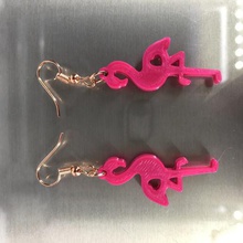 flamingo earrings pink earring flamingos pendant idealab lady ladies mode 3d print model - Mito3D