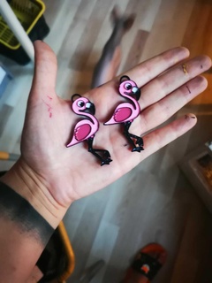 flamingo keychain key rings animals 3d print model - Mito3D