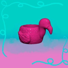 flamingo bote casa el flamenco de color rosa la olla maceta los cactus suculentas naturaleza flores 3d print model - Mito3D