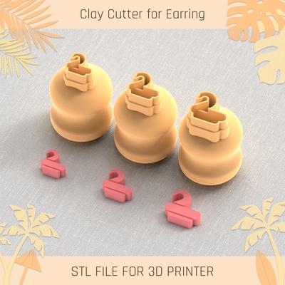 flamingo swimming pool summer mini clay cutter tools earring 3d print model - Mito3D